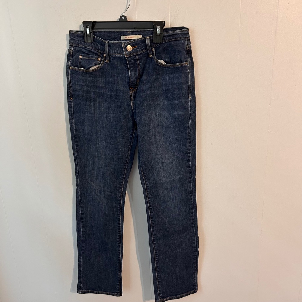 Levis 505 Straight Leg Jeans Womens 6S W28 L30 Dark Wash Blue Denim 15505-0111